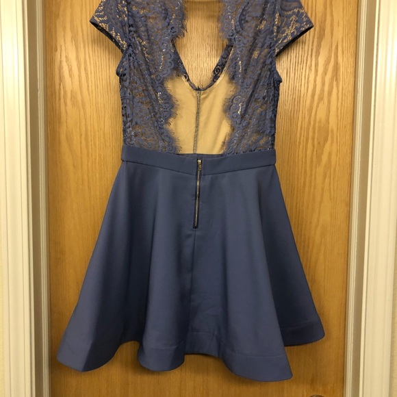 Blue/purple lace top short dress - Picture 4 of 7